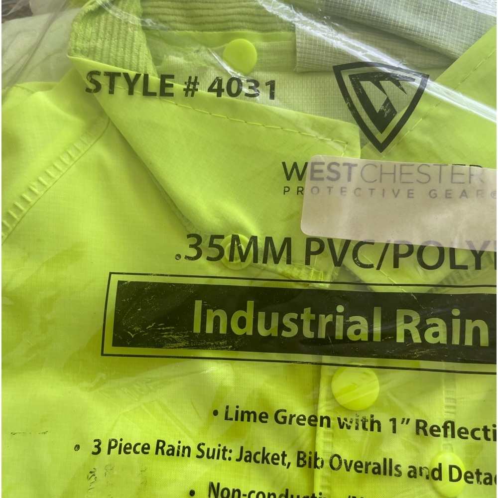 Westchester protective gear   Industrial rain 3 piece suit.  .35 MM PVC polyeste